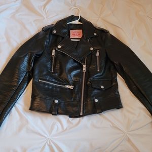 Levis faux crocodile leather moto jacket